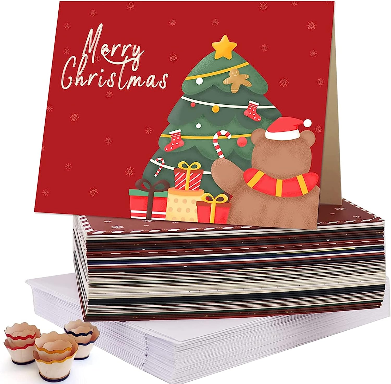 Feelfine Christmas Cards, 50 Packs Christmas Cards Boxed with Envelopes, 4.2 x 5.5 Inches Blank Greeting Cards Bulk, Modern Christmas Cards Merry Christmas (25 Funny Designs) - Image 9